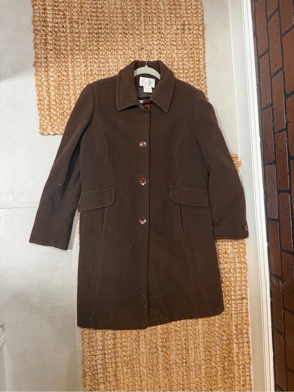 Classic Women's Brown Wool Blend Coat